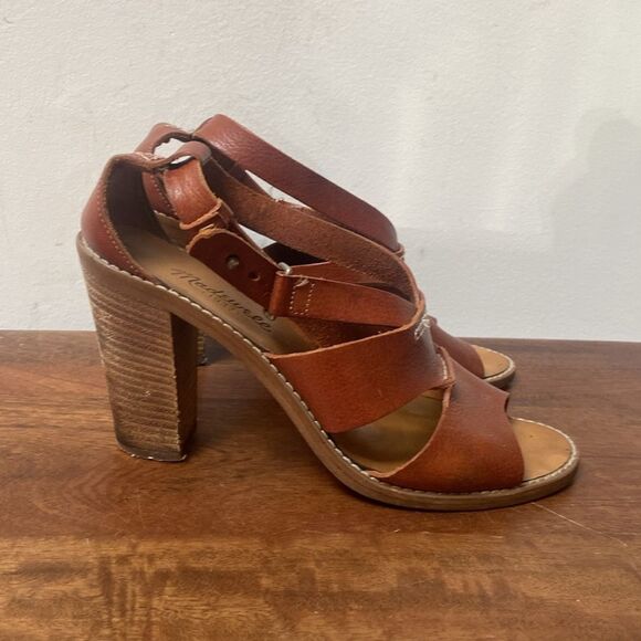 Madewell Tan Leather Strappy Sandals - Picture 6 of 11